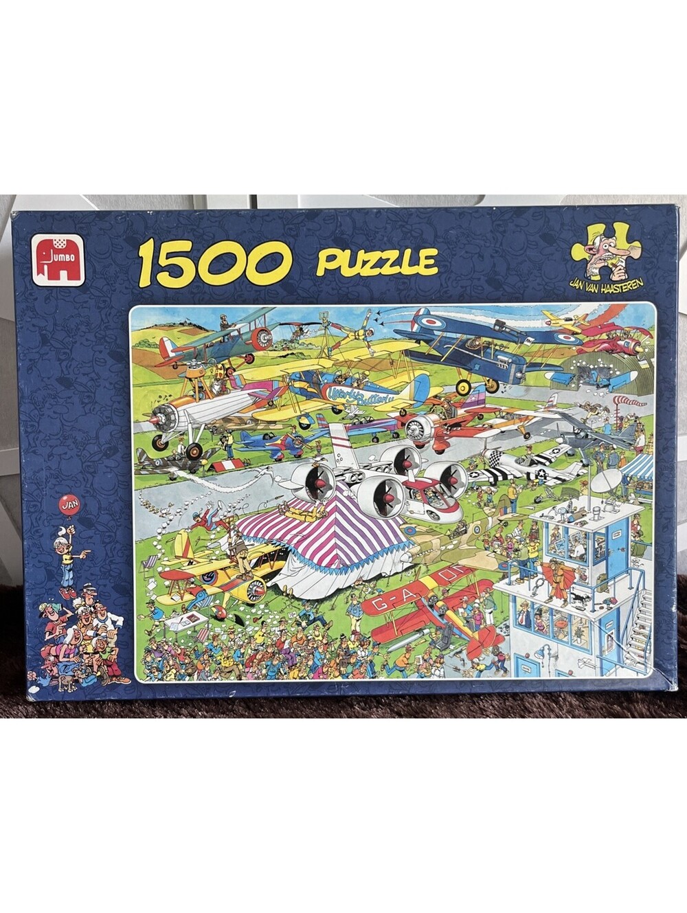 RARE 1500 PIECE! Jumbo Jan van Haasteren Airshow Comic Aviation Jigsaw Puzzle